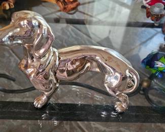 Silver-tone Dachshund Figure   