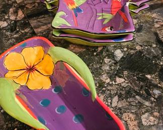 Flip Flop/Hawaiian T-Shirt Ceramic Plates 