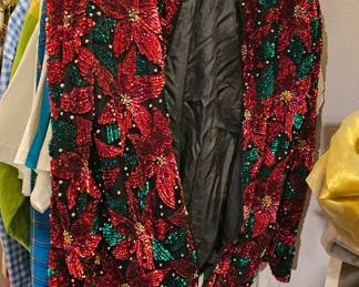 Sequined Poinsettia Evening  Jacket