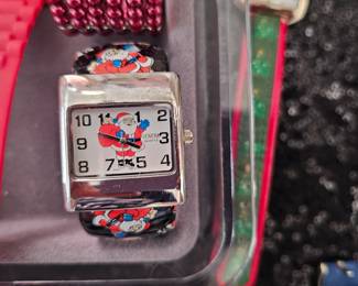Vintage Santa Claus Christmas Bangle Watch By Geneva