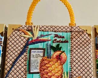 Cigar Box Purse Beaded BRACIANO Fine Cigars Pina Colada Theme