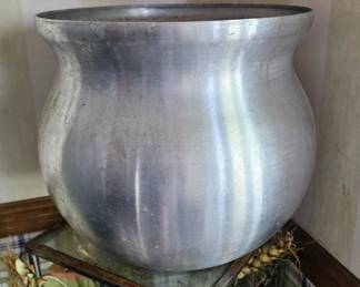 Large Silver Toned Pot