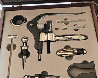 Wine Bar Tool Set with Corkscrew in Case