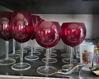 Red  “Balloon” Stemware