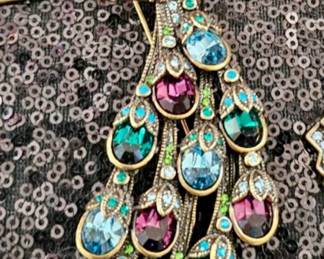 Heidi Daus Peacock Multistone Brooch