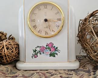 Vintage Paul Sebastian Limited Edition Floral Mantel Clock