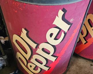 Two Dr. Pepper Rolling Display Cooler 