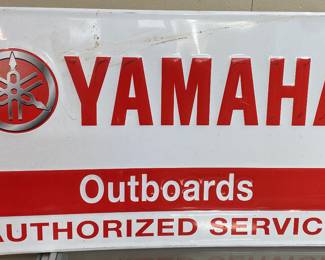 Tin Yamaha Outboard Motor Sign 