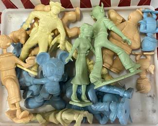 Assorted Marx Playset Figures (Mickey Mouse, Popeye, Blondie and Lone Ranger)