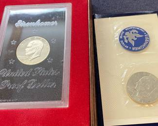 Two 40% Silver Eisenhower Dollars