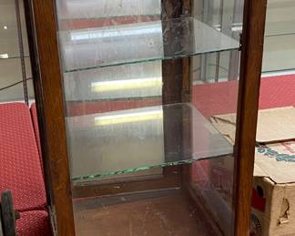 Oak Display Cabinet (Trim Piece Missing)