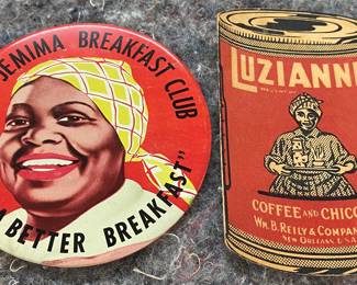 Aunt Jemima Breakfast Club Badge and Luzianne Coffee Sewing Kit