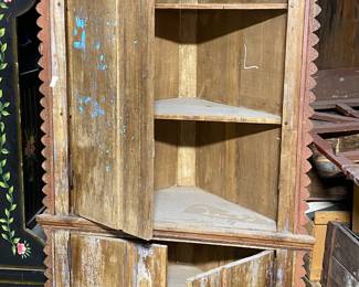 Primitive Corner Cabinet with Missing Door