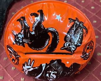 Vintage Tin Litho Halloween Witch Noisemaker