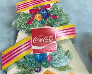1970's Coca Cola Cardboard Christmas Tree