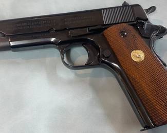 World War One U.S. 45 Caliber Pistol (Reblued/ Modern Handles/SN 7342/FFL or CCW Required for Purchase)