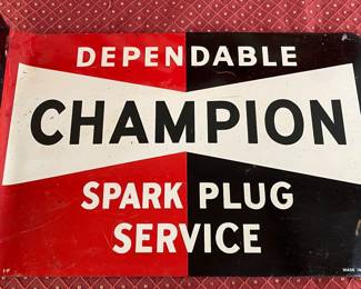Champion Spark Plug Flange Sign