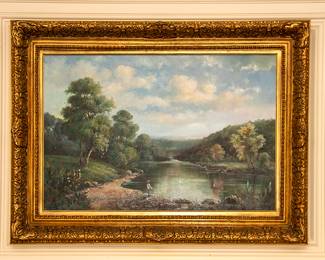 Fishing Scene on Canvas