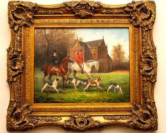 Hunt Scene Paint on Board