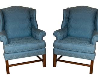 1031 Pair King Hickory Wing Back Chairs
