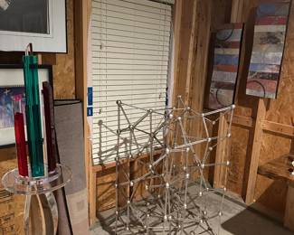 Metal Geometric Sculpture from a TV set.