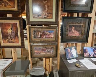 Artwork, paper shredder, briefcases, etc. 