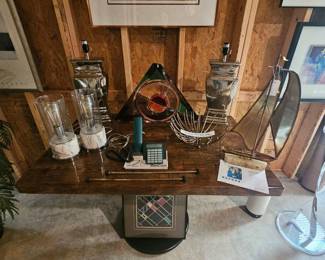 Table of more contemporary items.