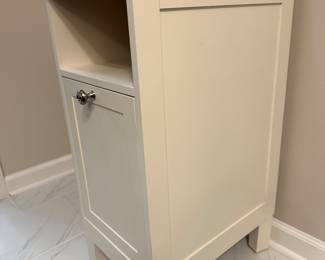 Lot 30 - $125 - Bath Cabinet - Limestone Top 13”w 19.5”d 33”h.  One deep drawer with floating inset drawer, cubby at top.   