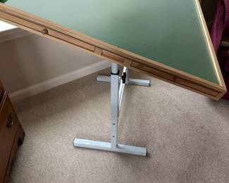 Lot 23 - $100 - Tilting Puzzle Table with Drawers  34 x 26"