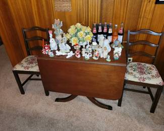 Antique drop leaf table and chairs