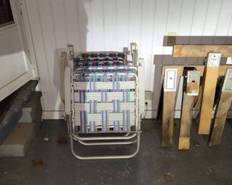 Lawn chairs, saw horses