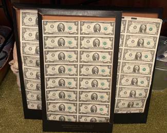 Uncut Sheets of $1/$2 Bills