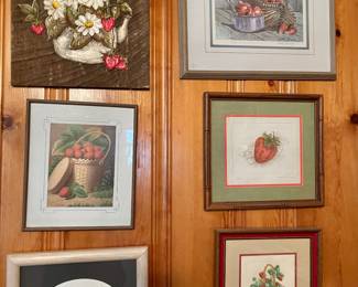 Lg Assortment of Strawberry Art
