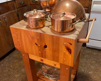 Chopping Block/Copper Kitchenware
