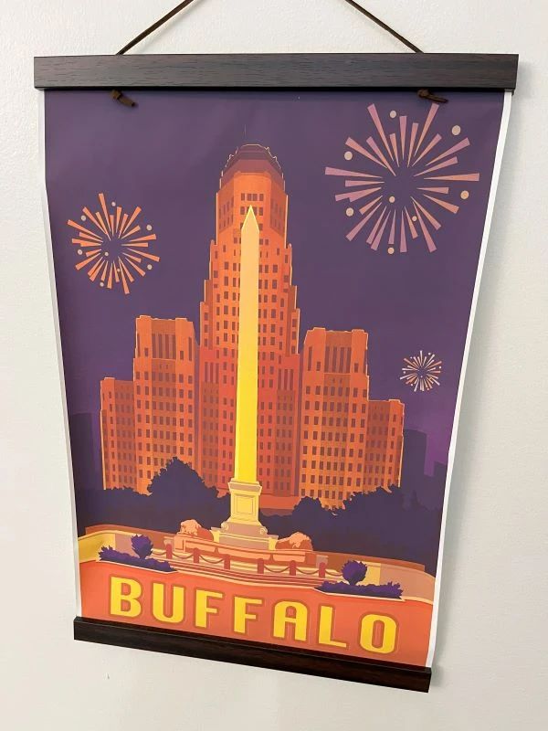 61 Buffalo Vintage City Hall Travel Wall Hangingmin