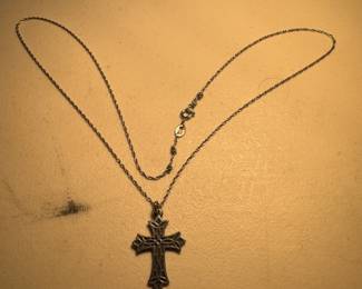 Sterling Silver Necklace with Sterling Silver Cross Pendant