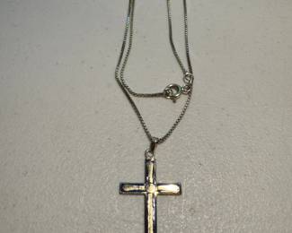 Sterling Silver Necklace with Cross Pendant