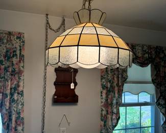 Vintage Oyster Shell Plug-In Hanging Lamp