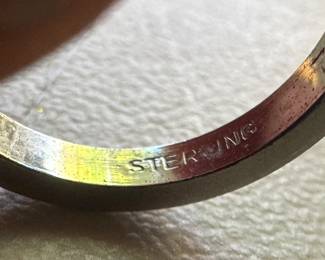 Sterling Silver & Green Crystal Ring