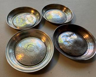 Sterling Silver Monogrammed Coasters (4 = 70gms)