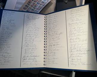 Autograph Book of past FBI agents including:                   
Tom Feeny - Former FL House Rep
Bill Hershey - Former FBI computer specialist
F. Douglas Hereford - Former FBI agent
Frederick Woodworth - FBI 1951-78
Darwin Gregory - FBI special agent
Larry Danbom - FBI Special Agent
Bill Baker - Decorated FBI / CIA
Hobson Adcock - FBI
Jim Powers - Las Vegas FBI
Harold "Hal" Bassett - Assistant Director FBI
J. A. Conley - FBI Inspector and Deputy Assistant Director
Nick Callahan - disgraced, fired associate Director #2 man
Jack Dunphy - disgraced, fired FBI agent
John W. Marshall - Former Director of the United States Marshals Service