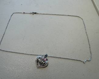 Sterling Silver Necklace with Sterling Silver Heart Pendant