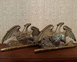 Vintage Spread Wing Brass Eagle Bookends