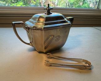 Tiffany & Co. Sterling Silver Monogrammed Sugar Bowl (Total - 473gms)