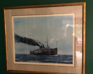 Jim Clary steamer City of Detroit, The D & C line, Detroit & Cleveland. Signed and numbered.