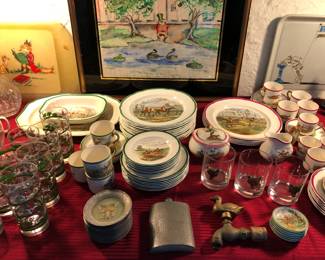 Much foxhunting and Hunt and horsey china by Copeland such as Gone Away, The Last Draw, Well Cleared, The Chase etc.