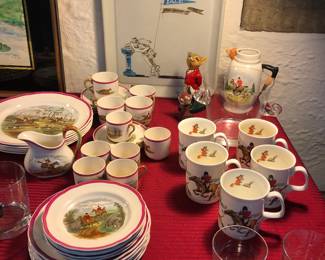 Much foxhunting and Hunt and horsey china by Copeland such as Gone Away, The Last Draw, Well Cleared, The Chase etc. 