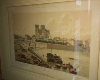 Antique engraving of Notre Dam ca. 1830