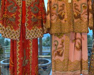 Vintage beaded Asian dresses 