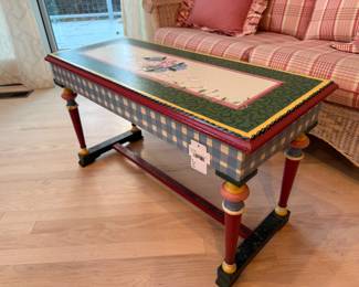 Hand-painted storage bench